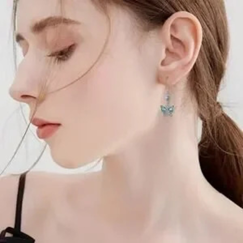Turquoise Butterfly Hook earrings Native American Indian Indigenous Western gift